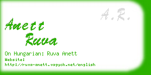 anett ruva business card